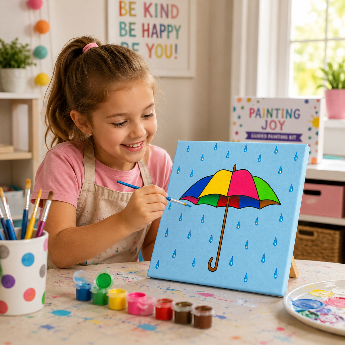 Rainbow Umbrella Guided Canvas Kit