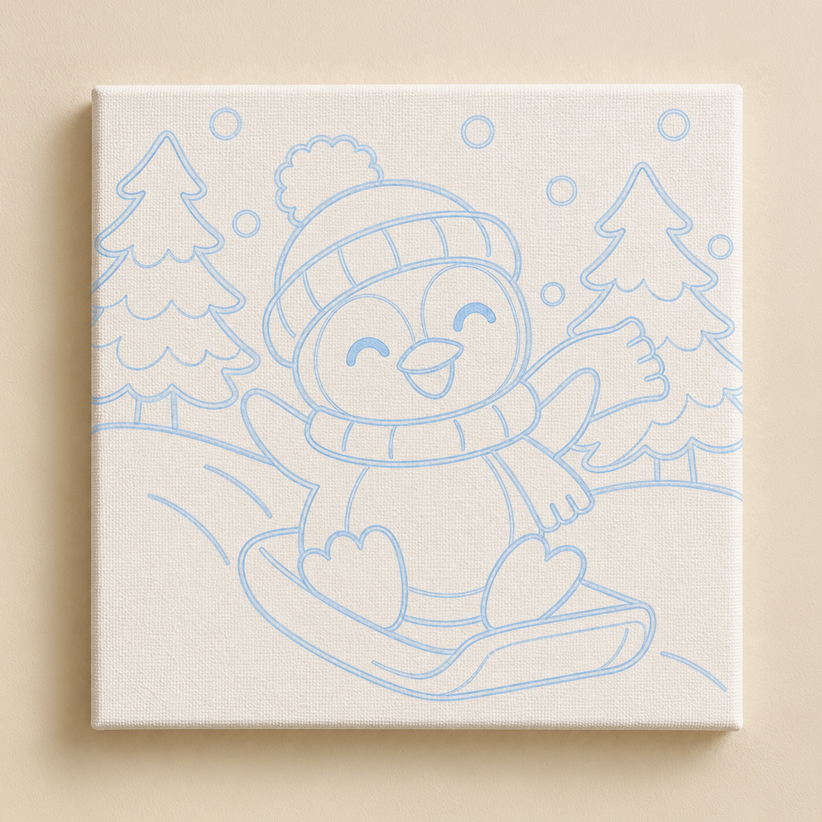 Snow Day Penguin Guided Canvas Kit