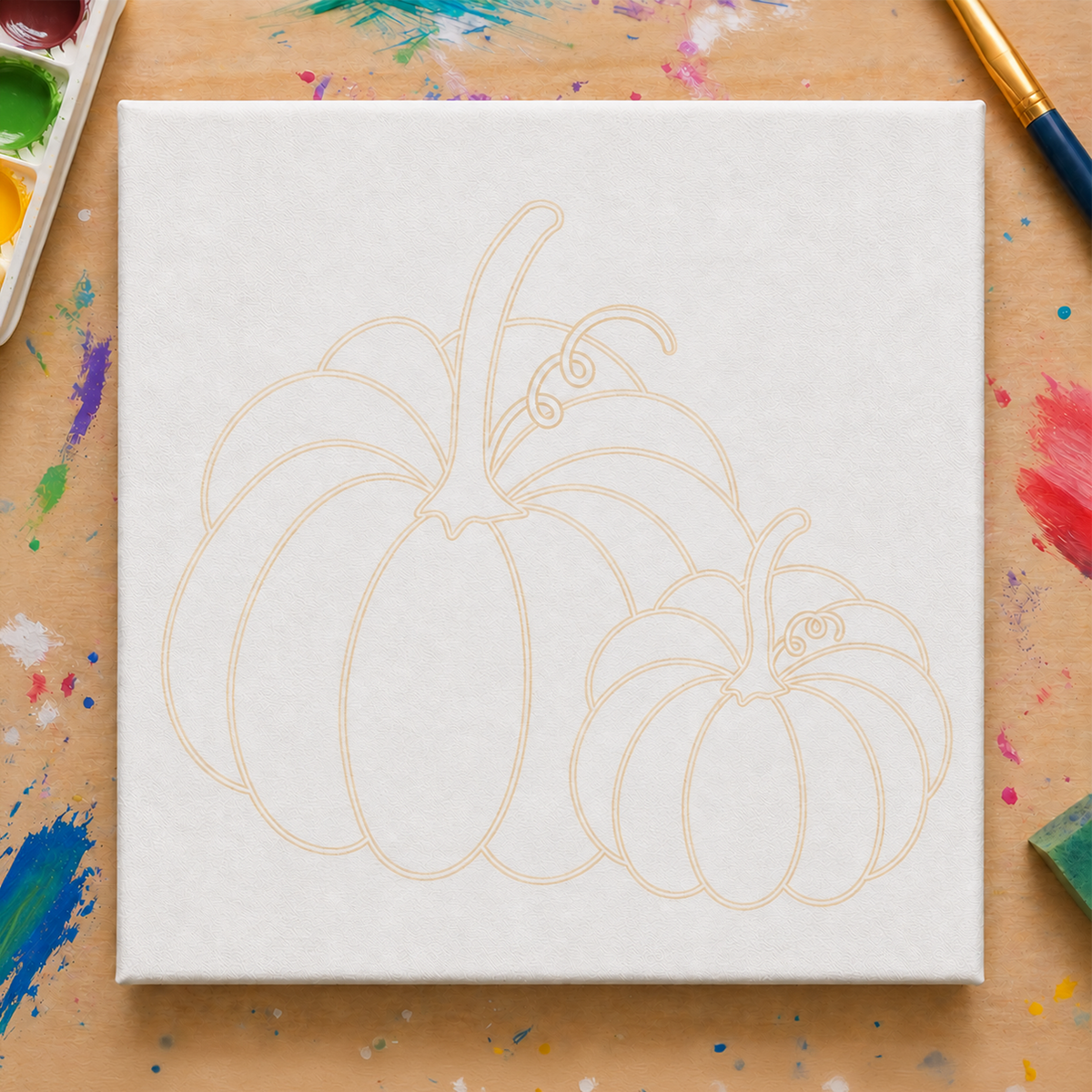 Two Little Pumpkins Guided Canvas Kit