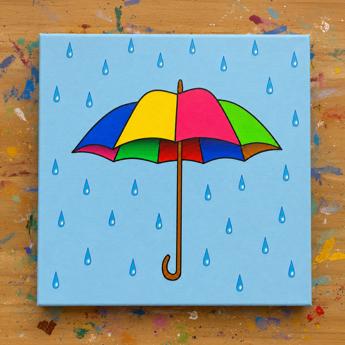 Rainbow Umbrella Guided Canvas Kit