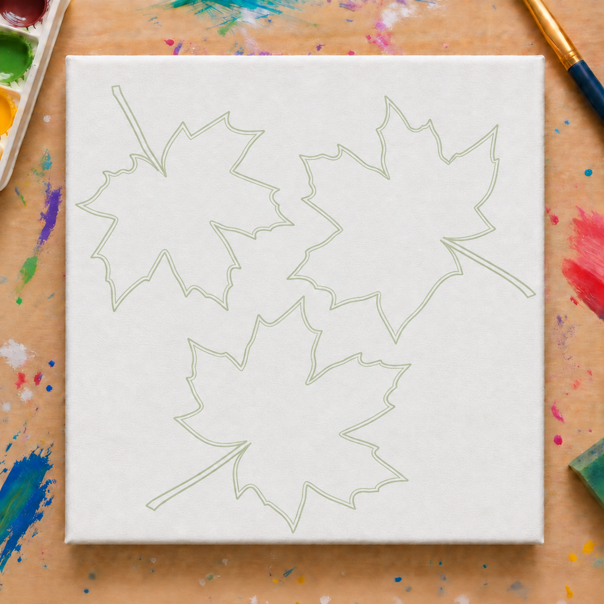 Three Little Leaves Guided Canvas Kit