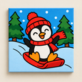 Snow Day Penguin Guided Canvas Kit