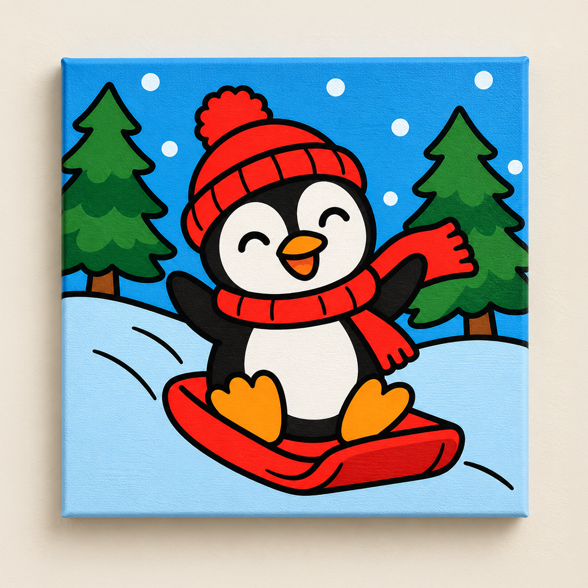 Snow Day Penguin Guided Canvas Kit